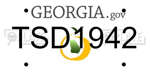 TSD1942 Georgia License Plate