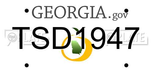 TSD1947 Georgia License Plate