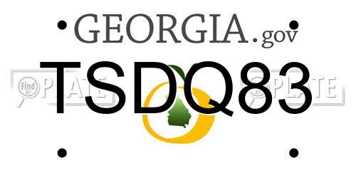 TSDQ83 Georgia License Plate