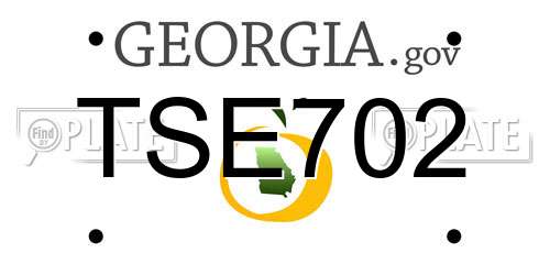 TSE702 Georgia License Plate
