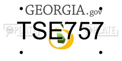 TSE757 Georgia License Plate