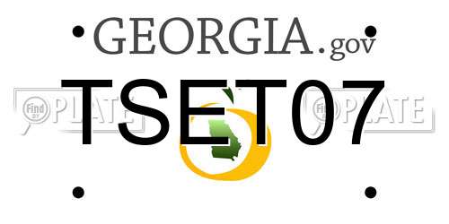 TSET07 Georgia License Plate
