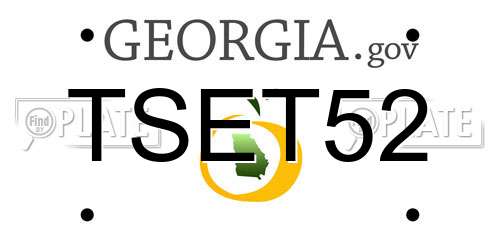 TSET52 Georgia License Plate