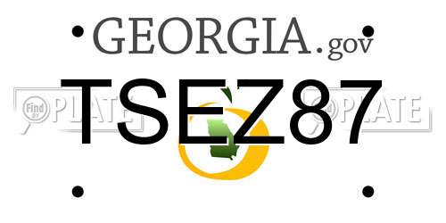 TSEZ87 Georgia License Plate