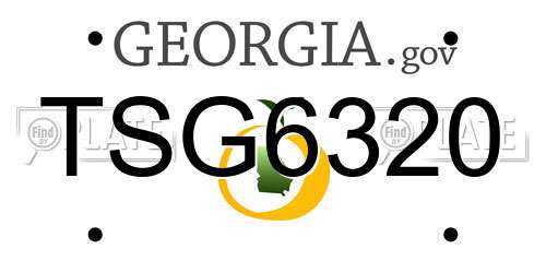 TSG6320 Georgia License Plate