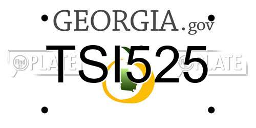 TSI525 Georgia License Plate