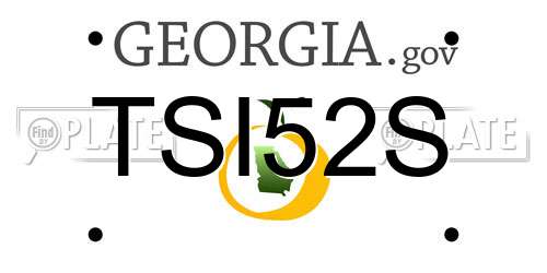 TSI52S Georgia License Plate