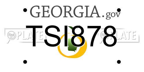 TSI878 Georgia License Plate
