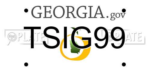 TSIG99 Georgia License Plate