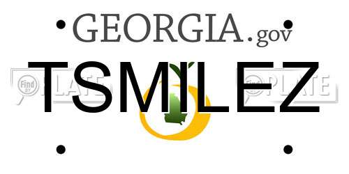 TSMILEZ Georgia License Plate