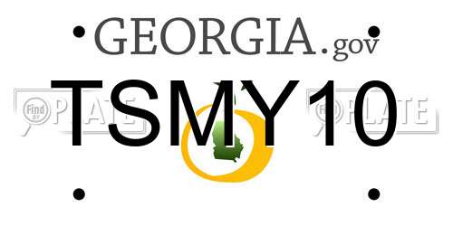 TSMY10 Georgia License Plate