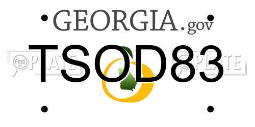 TSOD83 Georgia License Plate