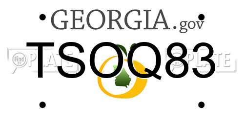 TSOQ83 Georgia License Plate