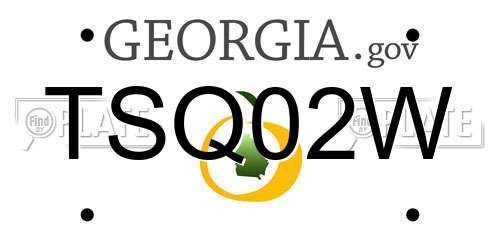 TSQ02W Georgia License Plate