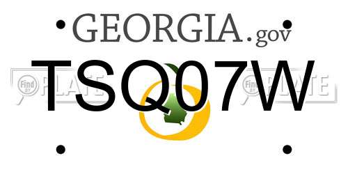TSQ07W Georgia License Plate