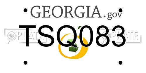 TSQ083 Georgia License Plate