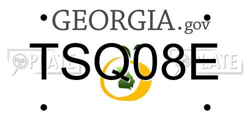 TSQ08E Georgia License Plate