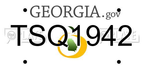 TSQ1942 Georgia License Plate