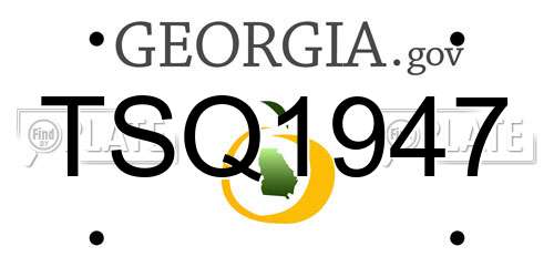 TSQ1947 Georgia License Plate