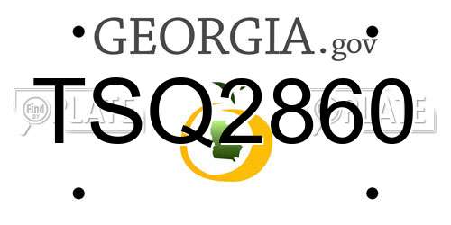 TSQ2860 Georgia License Plate