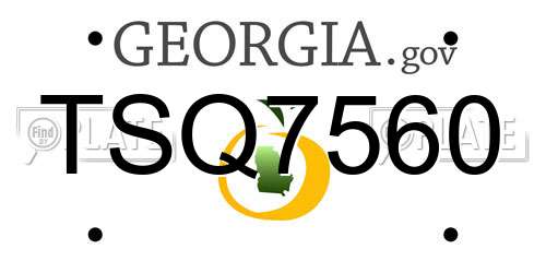 TSQ7560 Georgia License Plate