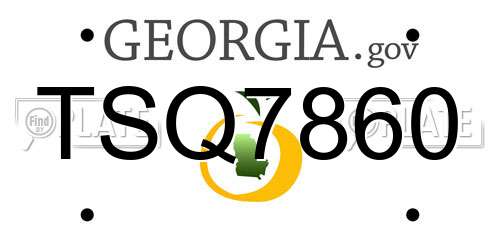 TSQ7860 Georgia License Plate