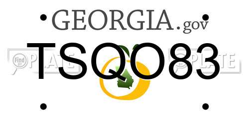 TSQO83 Georgia License Plate