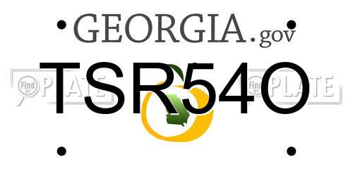 TSR54O Georgia License Plate