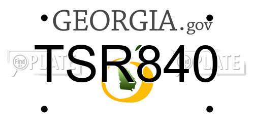 TSR840 Georgia License Plate
