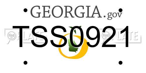 TSS0921 Georgia License Plate