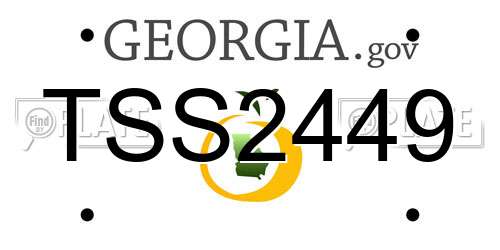 TSS2449 Georgia License Plate