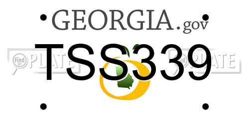 TSS339 Georgia License Plate
