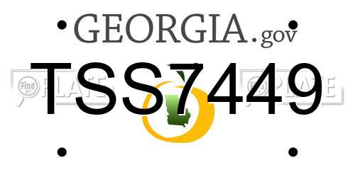 TSS7449 Georgia License Plate