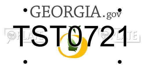 TST0721 Georgia License Plate
