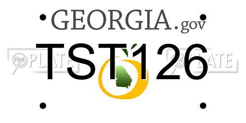 TST126 Georgia License Plate