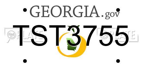 TST3755 Georgia License Plate