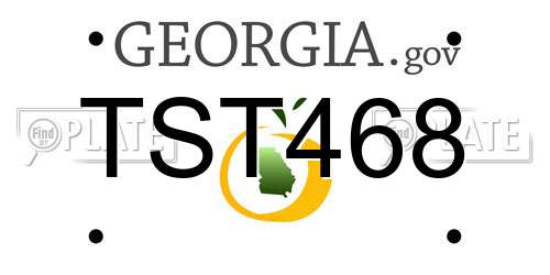 TST468 Georgia License Plate