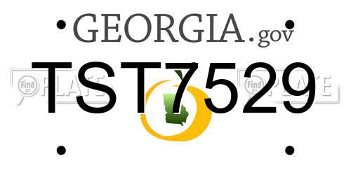 TST7529 Georgia License Plate