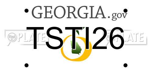 TSTI26 Georgia License Plate