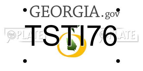 TSTI76 Georgia License Plate