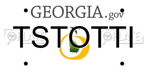TSTOTTI Georgia License Plate