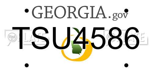 TSU4586 Georgia License Plate
