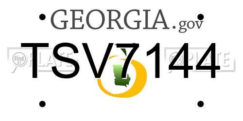 TSV7144 Georgia License Plate