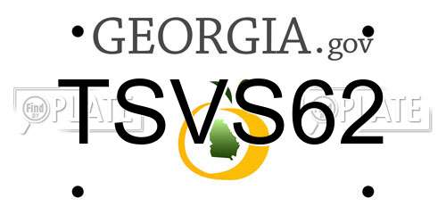 TSVS62 Georgia License Plate