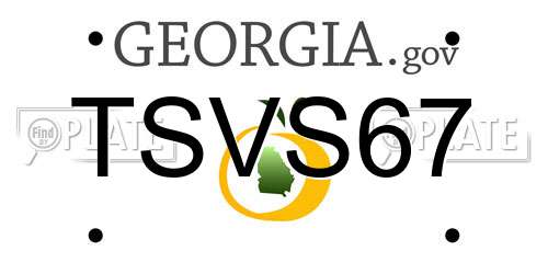 TSVS67 Georgia License Plate