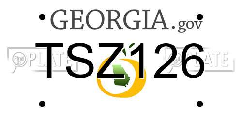 TSZ126 Georgia License Plate