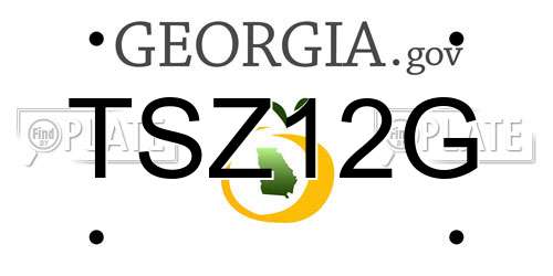 TSZ12G Georgia License Plate