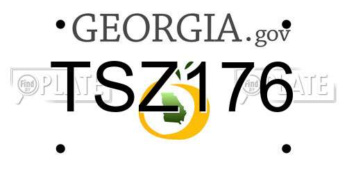 TSZ176 Georgia License Plate