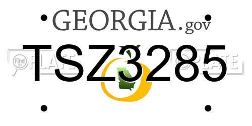 TSZ3285 Georgia License Plate