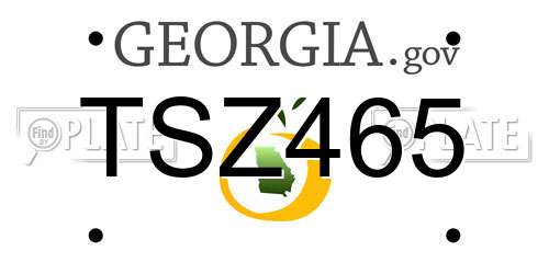 TSZ465 Georgia License Plate